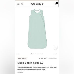 Kyte Baby Sleep Bag in grey 1.0